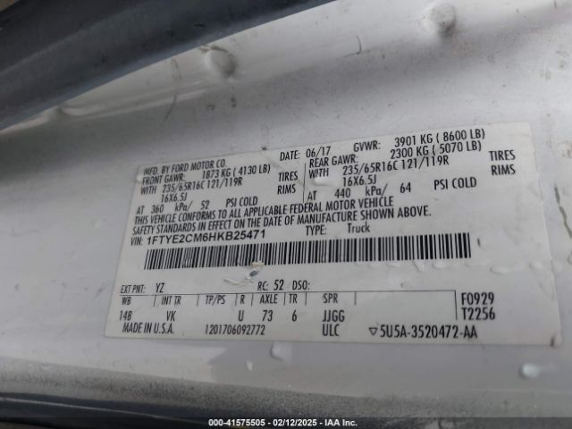 1FTYE2CM6HKB25471 Ford Transit-150