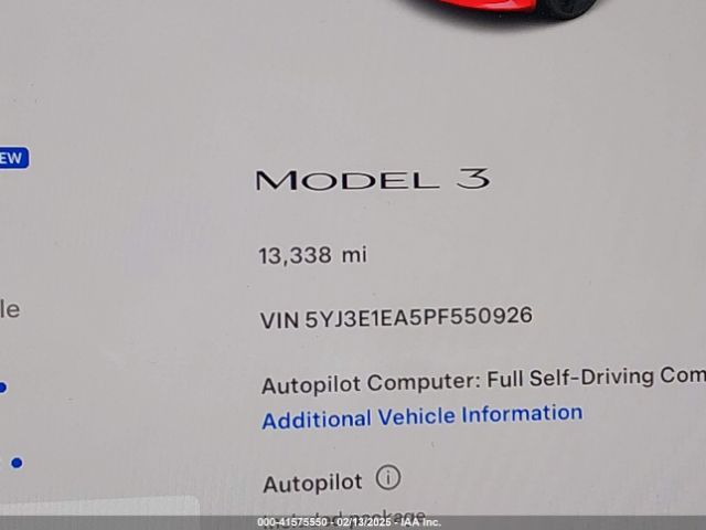 5YJ3E1EA5PF550926 Tesla Model 3 Rear-wheel Drive