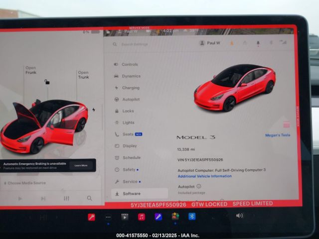 5YJ3E1EA5PF550926 Tesla Model 3 Rear-wheel Drive