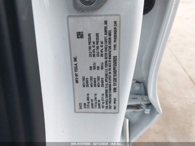 5YJ3E1EA5PF550926 Tesla Model 3 Rear-wheel Drive