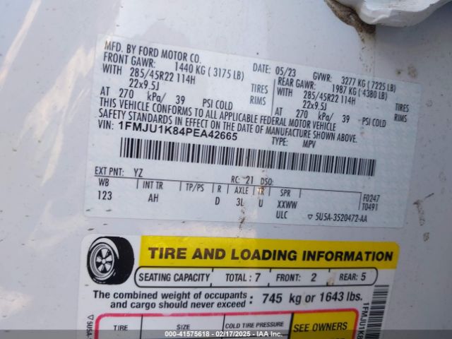 1FMJU1K84PEA42665 Ford Expedition Limited