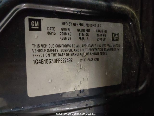 1G4G15G30FF327492 Buick Lacrosse 1sv