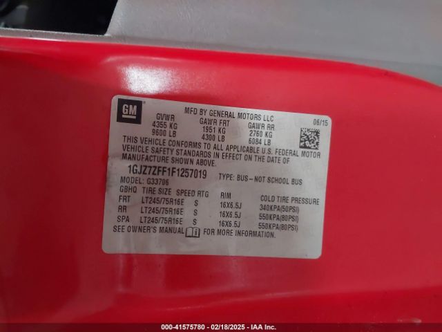 1GJZ7ZFF1F1257019 GMC Savana 3500 Ls