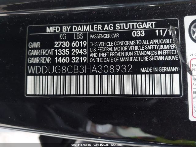 WDDUG8CB3HA308932 Mercedes-Benz S 550