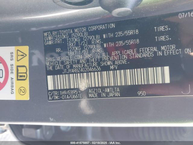 JTJYARBZ4G2046636 Lexus Nx 200t F Sport