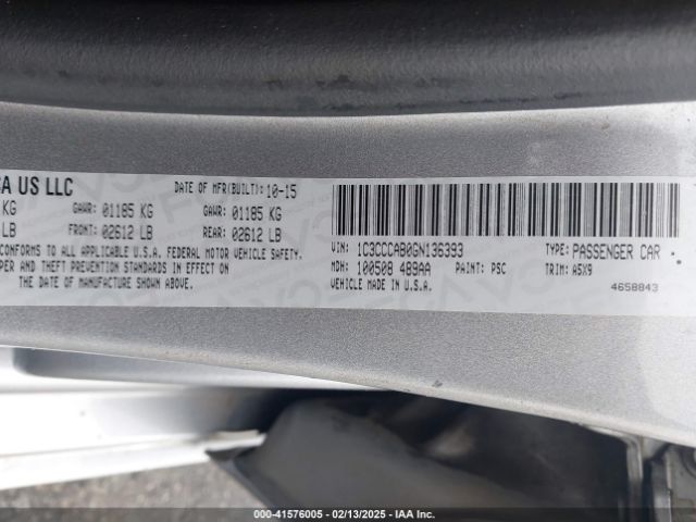 1C3CCCAB0GN136393 Chrysler 200 Limited