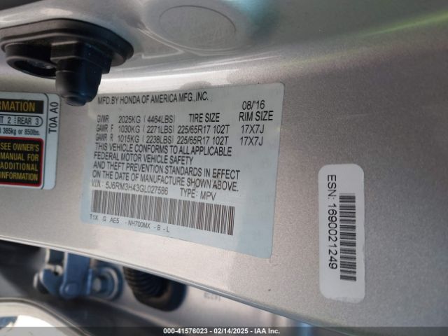 5J6RM3H43GL027586 Honda CR-V SE