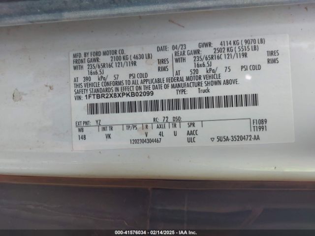 1FTBR2X8XPKB02099 Ford Transit-250