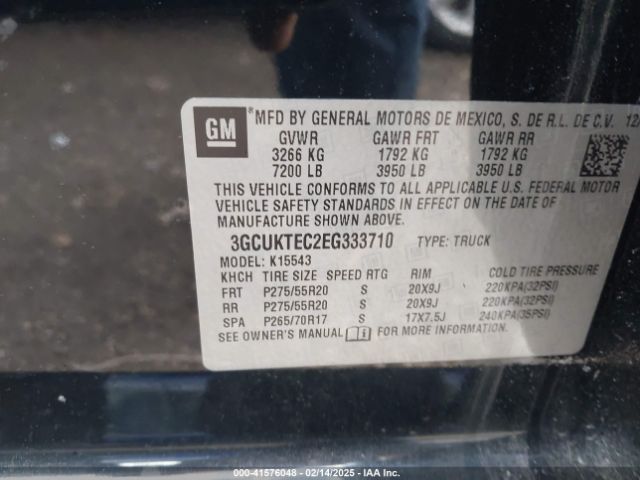 3GCUKTEC2EG333710 Chevrolet Silverado 1500 High Country