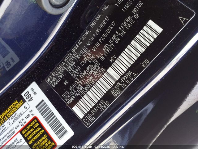 5TDJRKEC0RS220788 Toyota SIENNA XLE