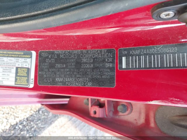 KNAFZ4A80E5086123 KIA FORTE EX