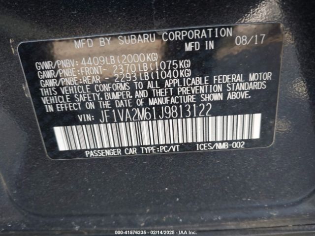 2018 SUBARU WRX STI JF1VA2M61J9813122 Photo 8