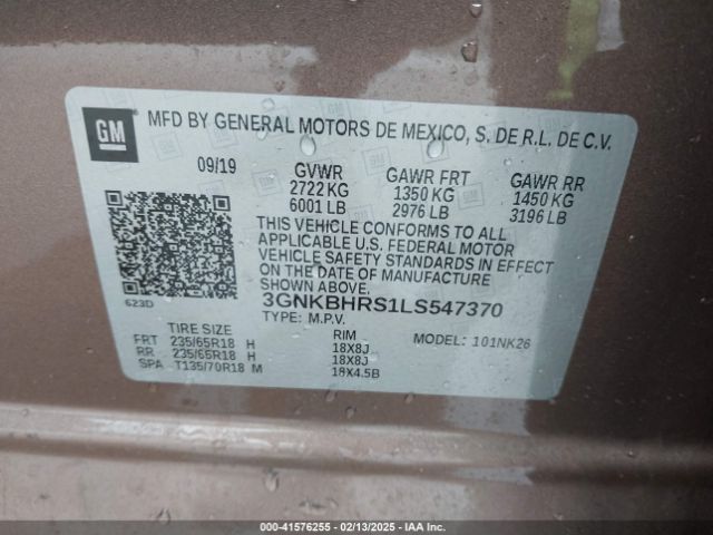 3GNKBHRS1LS547370 Chevrolet Blazer Awd 2lt