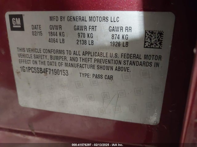 Chevrolet Cruze 1lt Auto 2015 1G1PC5SB4F7190153 Image 9