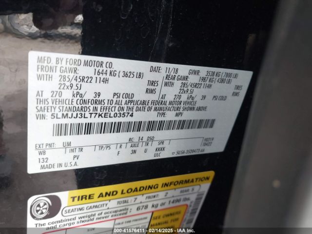 5LMJJ3LT7KEL03574 Lincoln Navigator L Reserve