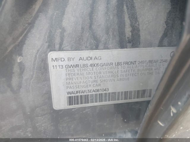 WAUFFAFL5EA081043 Audi A4 2.0t Premium