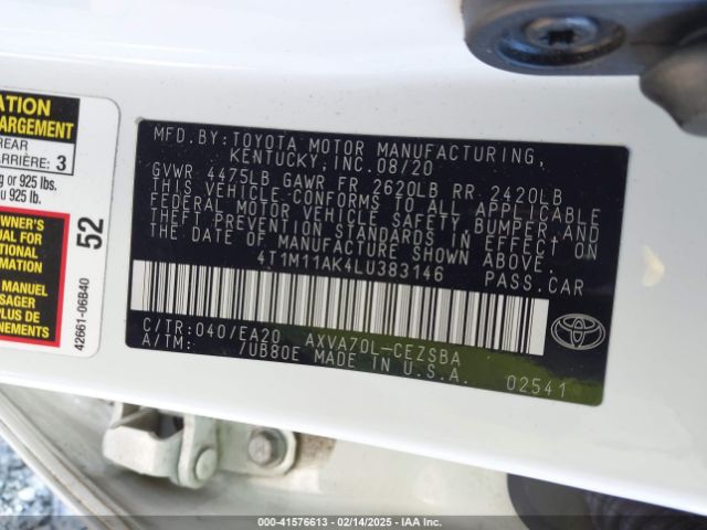 4T1M11AK4LU383146 Toyota CAMRY SE