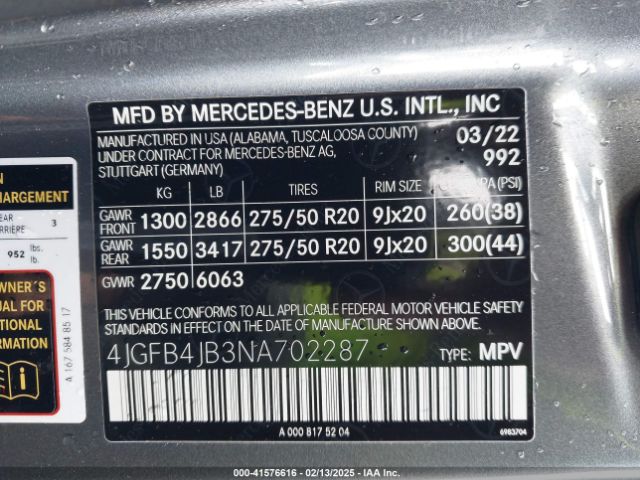 2022 MERCEDES-BENZ GLE 350 4JGFB4JB3NA702287 Photo 8