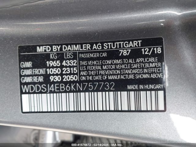 WDDSJ4EB6KN757732 Mercedes-Benz CLA 250