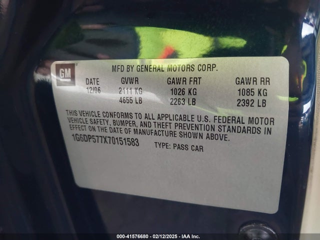 2007 CADILLAC CTS 1G6DP577X70151583 Photo 8