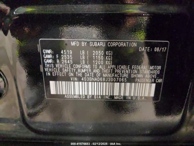 4S3BNAD68J3007065 Subaru Legacy 2.5i Premium