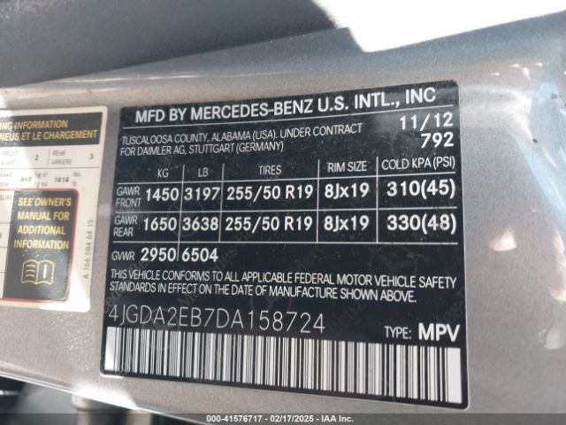 2013 MERCEDES-BENZ ML 350 BLUETEC 4JGDA2EB7DA158724 Photo 8
