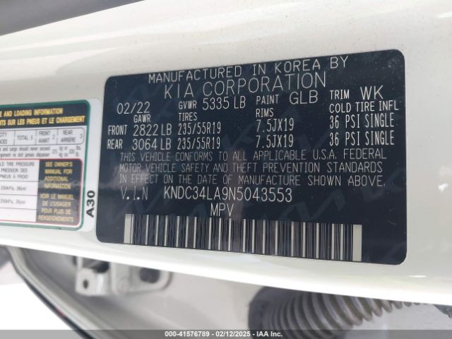 KNDC34LA9N5043553 KIA Ev6 Wind