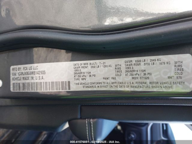 1C4RJKBG6M8142905 Jeep Grand Cherokee L Limited 4x4