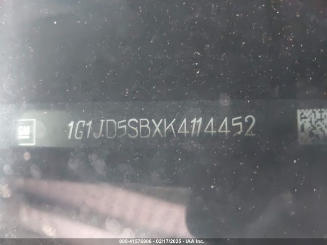 1G1JD5SBXK4114452 Chevrolet Sonic Lt Auto