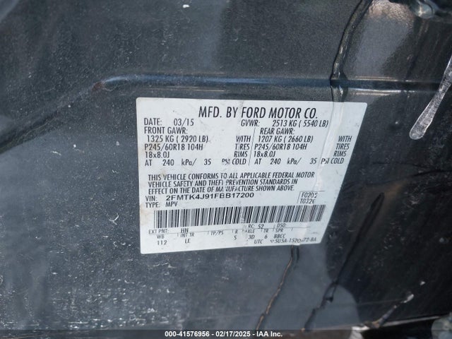 Ford EDGE SEL 2015 2FMTK4J91FBB17200 Image 9