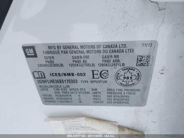 Chevrolet Equinox Ltz 2014 2GNFLHE36E6176303 Image 9
