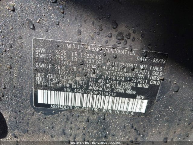 4S4BTGUD5R3155219 Subaru Outback Wilderness
