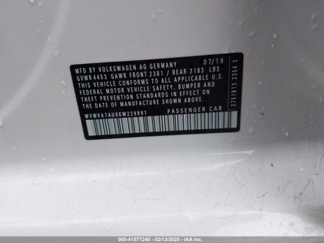WVWVA7AU6KW229991 Volkswagen Golf R 2.0t W/dcc   Navigation