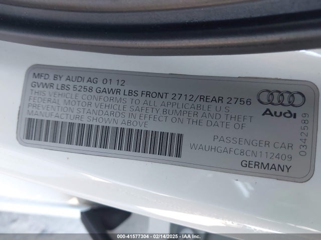 2012 AUDI A6 WAUHGAFC8CN112409 Photo 8