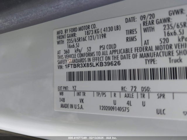 Ford Transit-250 Cargo Van 2020 1FTBR3X85LKB39626 Image 9