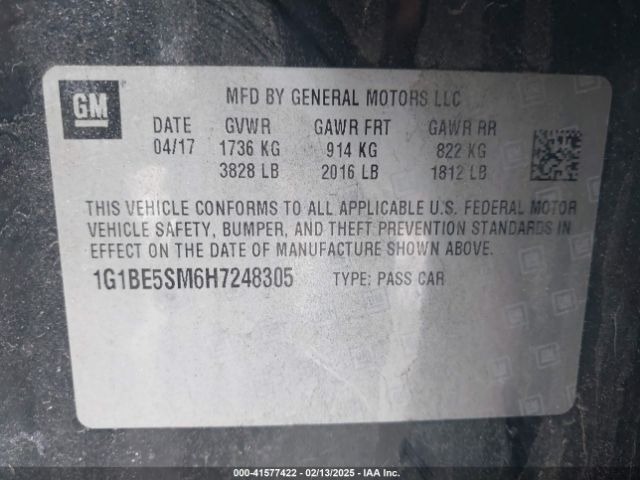 1G1BE5SM6H7248305 Chevrolet Cruze Lt Auto