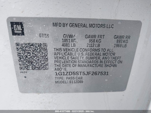 Chevrolet MALIBU LT 2018 1G1ZD5ST5JF267531 Image 9