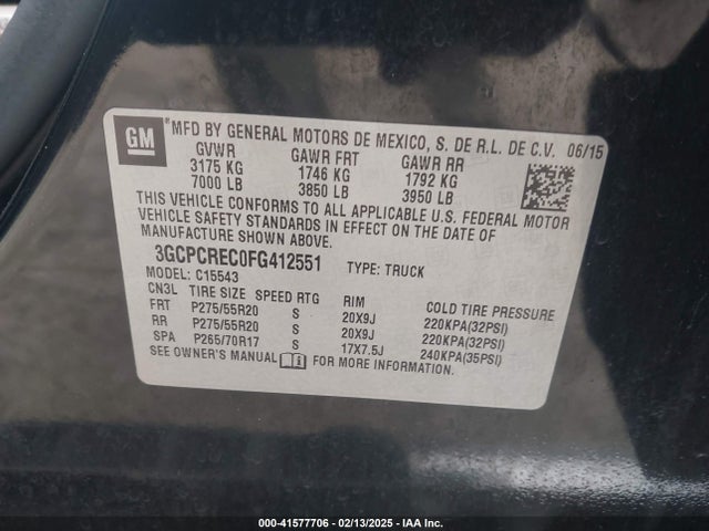 Chevrolet Silverado 1500 1lt 2015 3GCPCREC0FG412551 Image 9