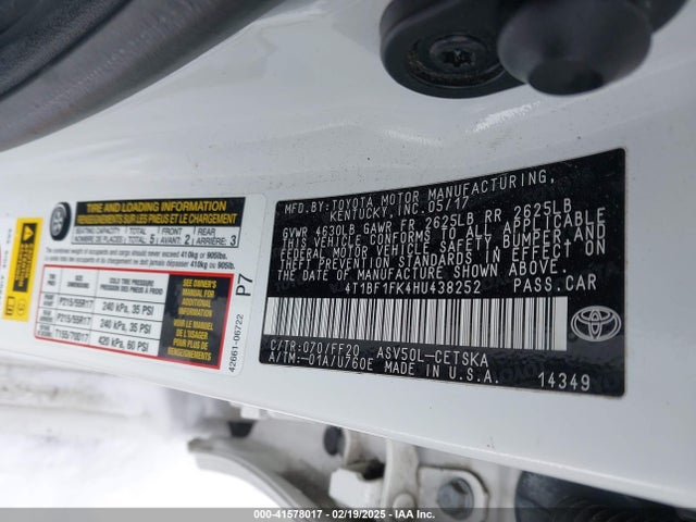 Toyota CAMRY SE 2017 4T1BF1FK4HU438252 Image 9