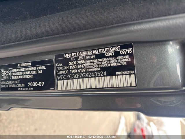 WDCYC3KF7GX243524 Mercedes-Benz G 550