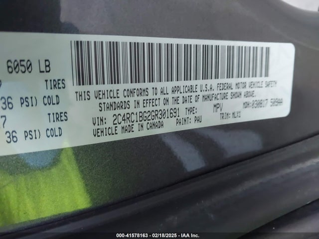 2C4RC1BG2GR301691 Chrysler Town & Country Touring