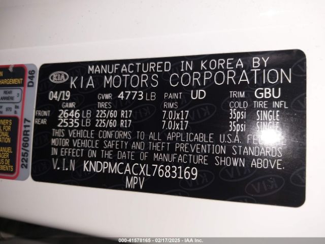 KNDPMCACXL7683169 KIA Sportage Lx