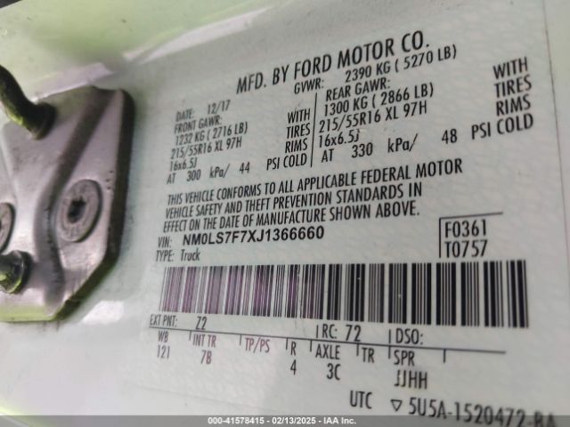 NM0LS7F7XJ1366660 Ford Transit Connect Xlt