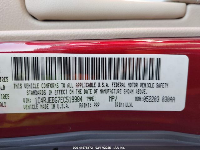 1C4RJEBG7EC519984 Jeep Grand Cherokee Limited