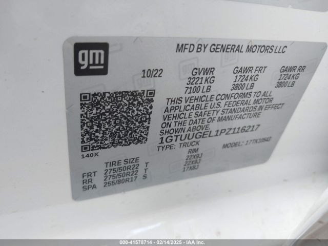 1GTUUGEL1PZ116217 GMC Sierra 1500 4wd  Short Box Denali