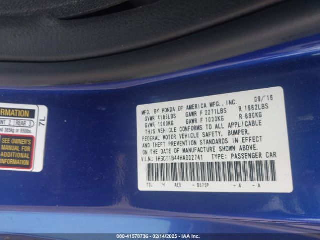 1HGCT1B44HA002741 Honda Accord Lx-s