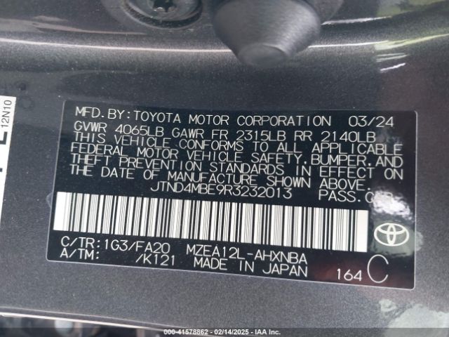 JTND4MBE9R3232013 Toyota COROLLA SE