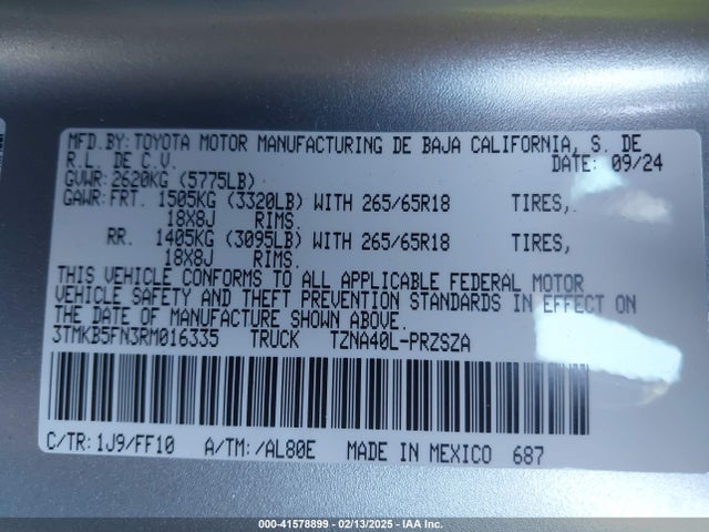 3TMKB5FN3RM016335 Toyota Tacoma Sr5 2wd