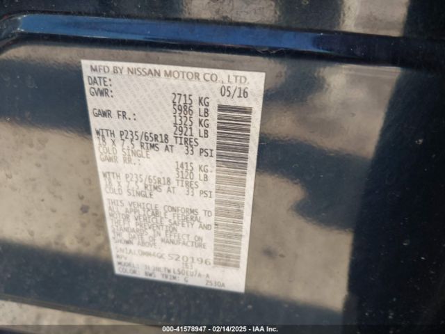 5N1AL0MM4GC520196 Infiniti QX60