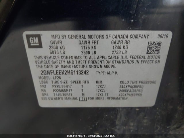 Chevrolet EQUINOX LS 2017 2GNFLEEK2H6113242 Image 9